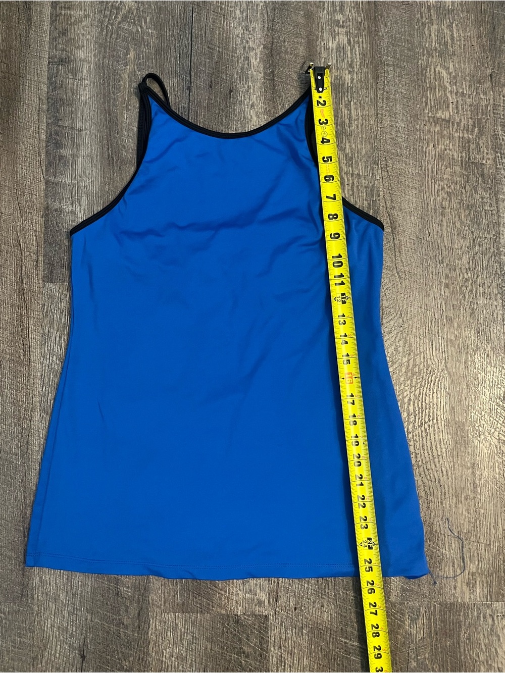Ryka Women's XLarge Blue Tank Top with Black Trim and build in bra. - Picture 2 of 6